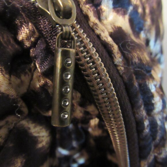 Casual Identity Animal Print Puffer Vest Women's Sz Large Lined Full Zip Leopard - Picture 4 of 9